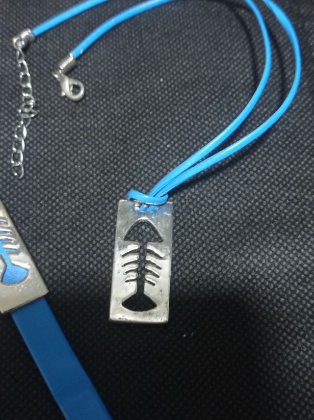 Conjunto collar y pulsera pez acero