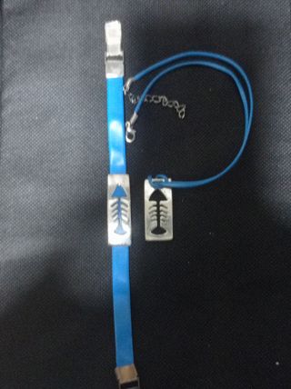Conjunto collar y pulsera pez acero