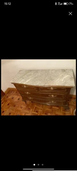 Mueble de entrada madera y mármol