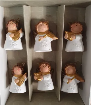 6 Angioletti/campanelle in ceramica