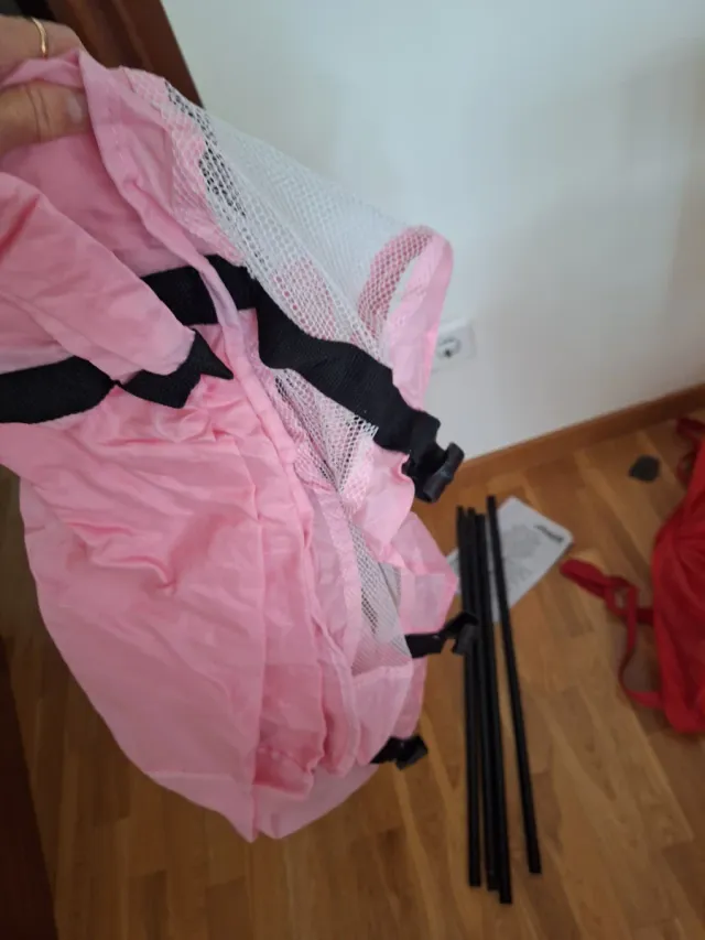 Cuna de viaje plegable roja