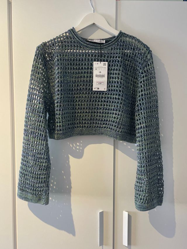 Jersey Zara cropped punto