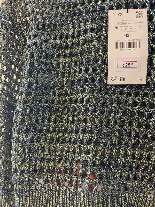 Jersey Zara cropped punto