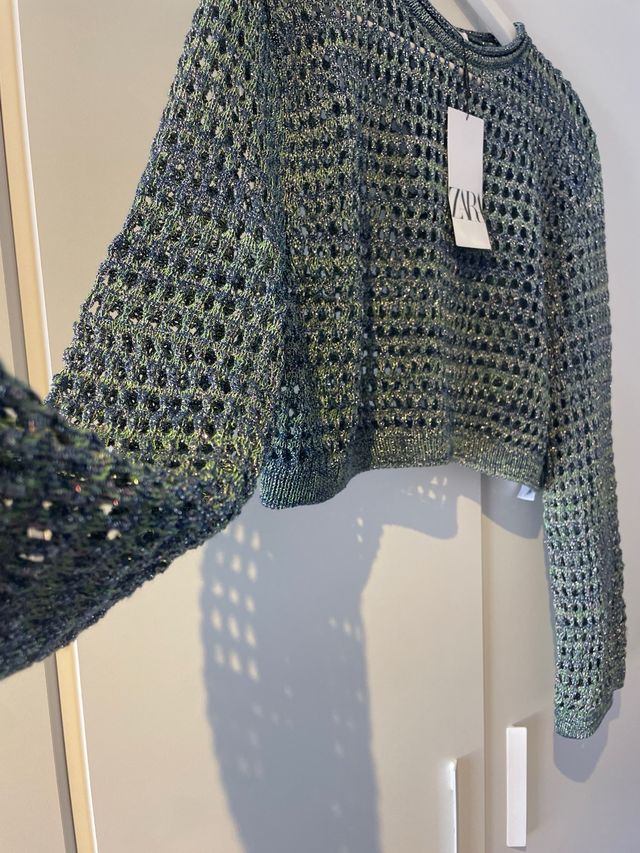 Jersey Zara cropped punto