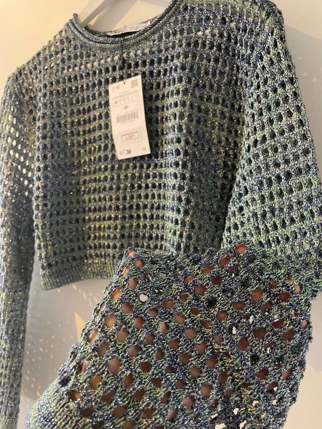 Jersey Zara cropped punto