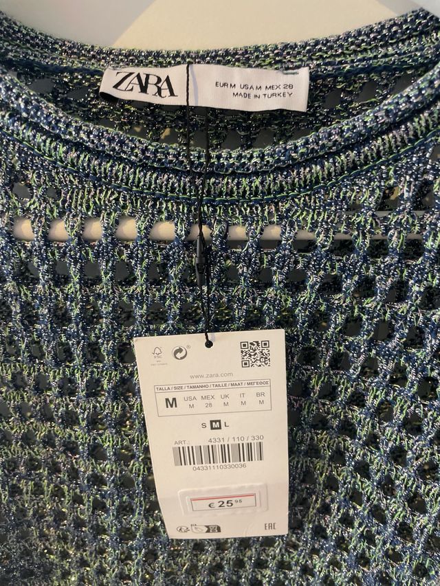 Jersey Zara cropped punto