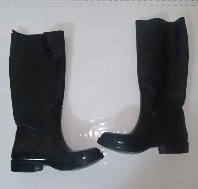 Stivali donna gomma e pelle neri Max Mara Weekend