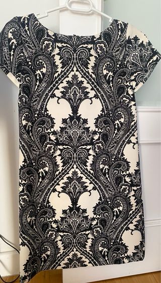 Vestido Zara Estampado Blanco y Negro Talla XS