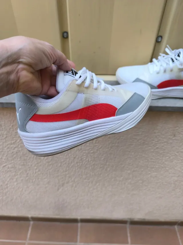 Zapatillas Puma Basket Blancas Naranja, número 39