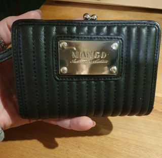 Cartera monedero mujer Mango negra