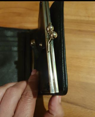 Cartera monedero mujer Mango negra