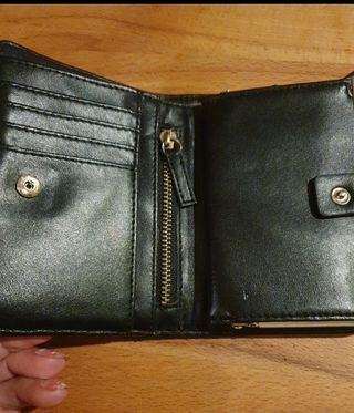 Cartera monedero mujer Mango negra