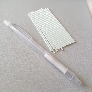 Lápiz limpieza monedas + 20 minas fibra vidrio