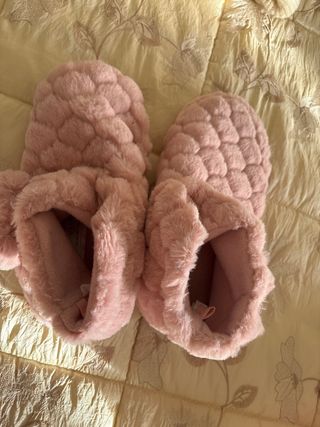 Pantofole donna rosa calde