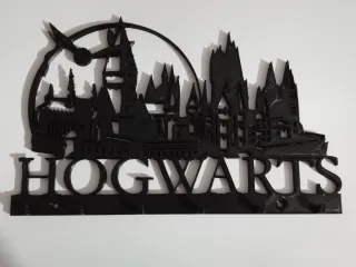 Portachiavi da muro Hogwarts 3D nero