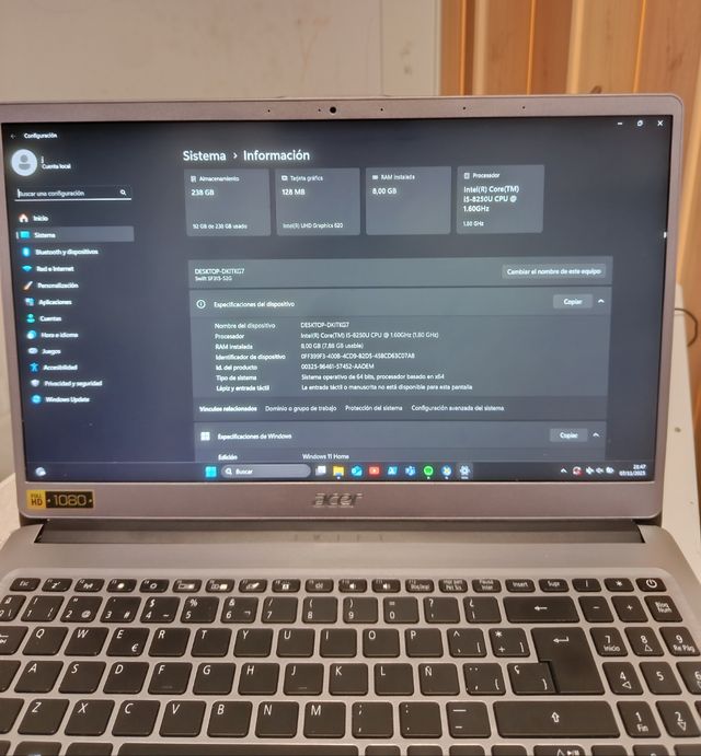 Acer Swift 3 15.6 Ordenador Portátil