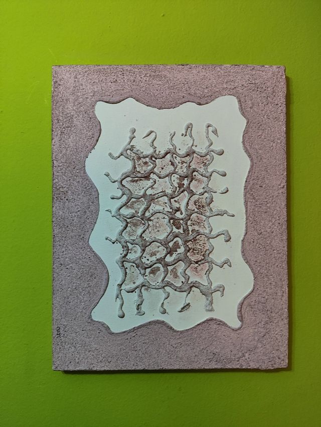 Cuadro Decorativo Piedra Rosa y Blanco