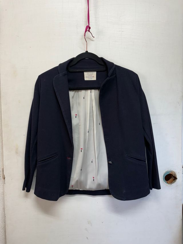 Blazer azul con forro estampado