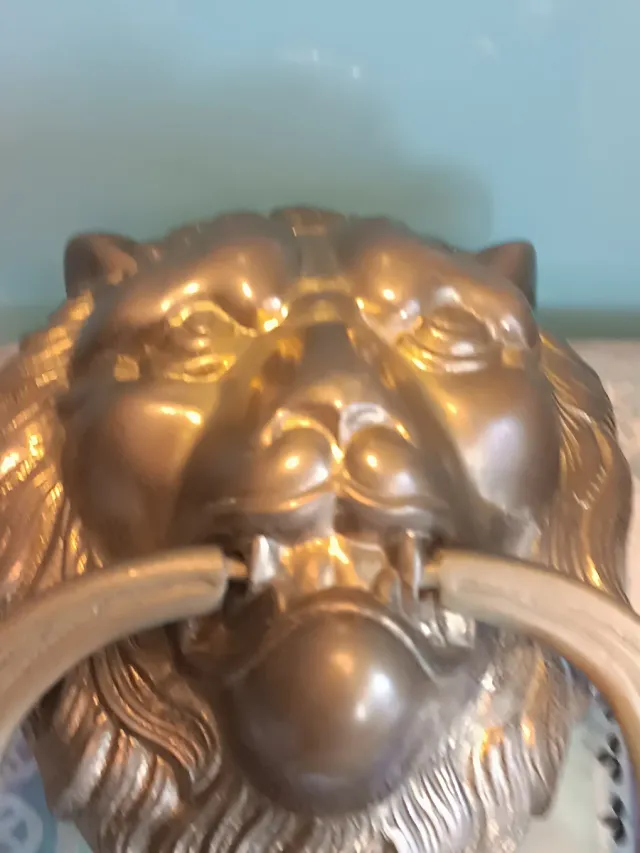 Picaporte / aldaba león bronce