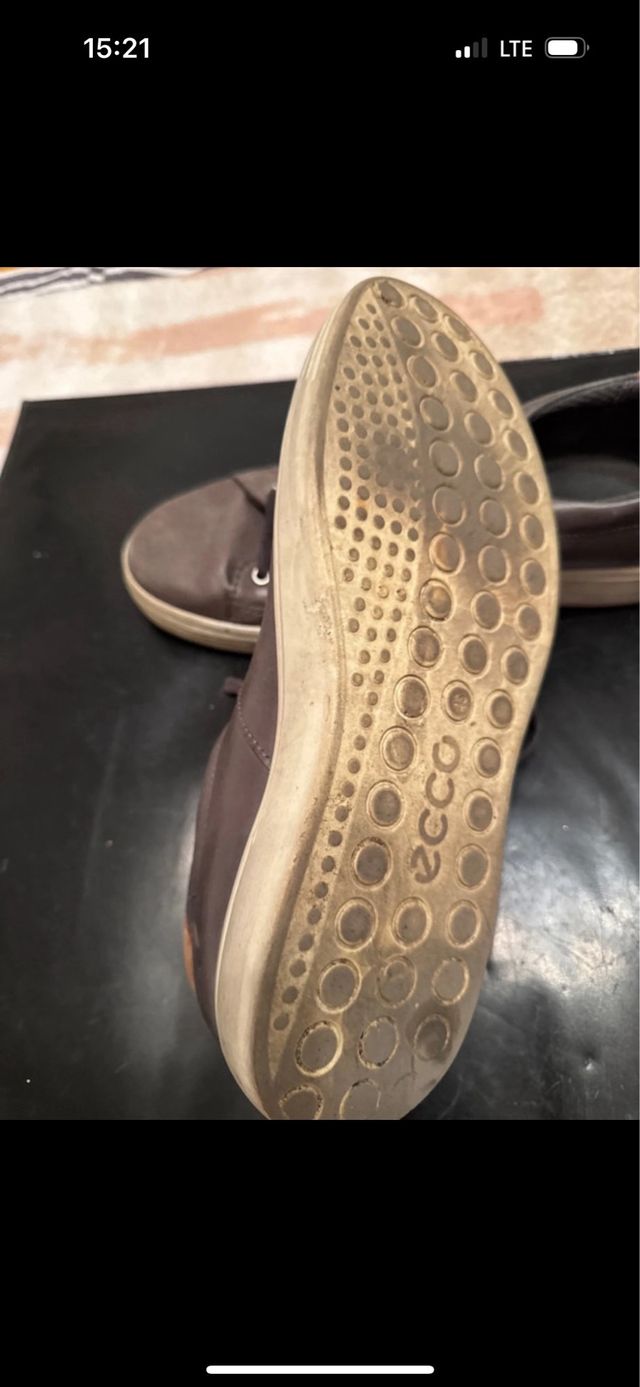 Zapatillas de piel marrones/grises Talla 43