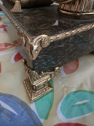 Reloj Soher Cuerda Mármol Bronce