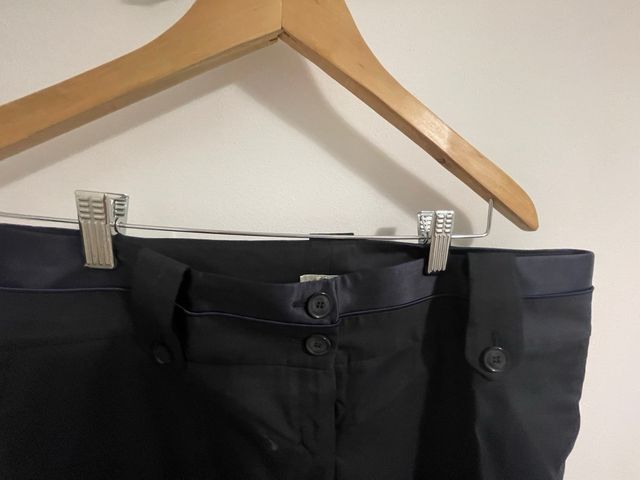 Pantalón de vestir azul marino, lana y seda