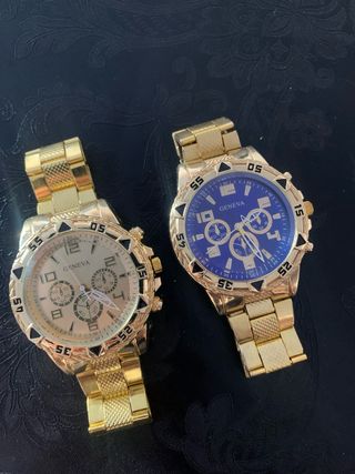 Pack 2 Relojes Geneva Dorados