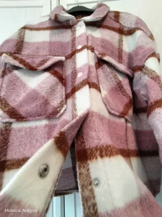 Chaqueta Oversize cuadros rosa talla L,como nueva