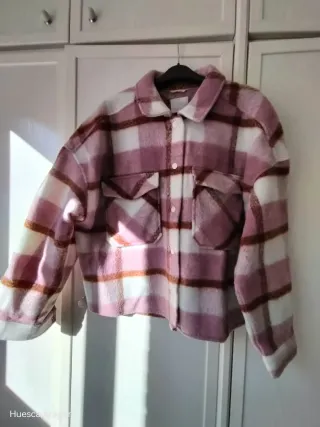 Chaqueta Oversize cuadros rosa talla L,como nueva