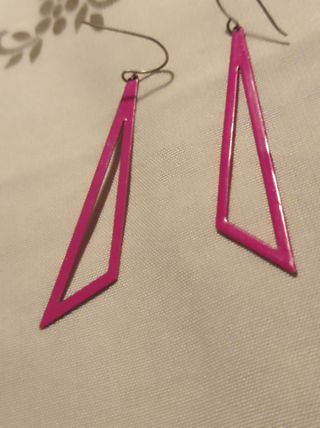 Pendientes Fucsia Geométricos rosa intenso Fucsia