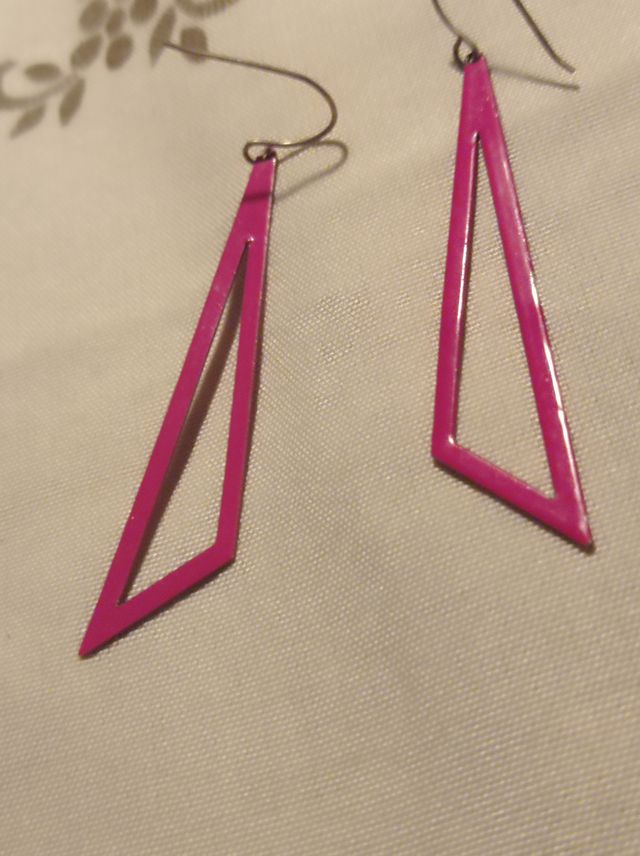 Pendientes Fucsia Geométricos rosa intenso Fucsia