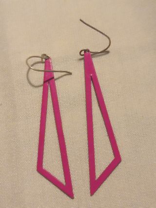 Pendientes Fucsia Geométricos rosa intenso Fucsia