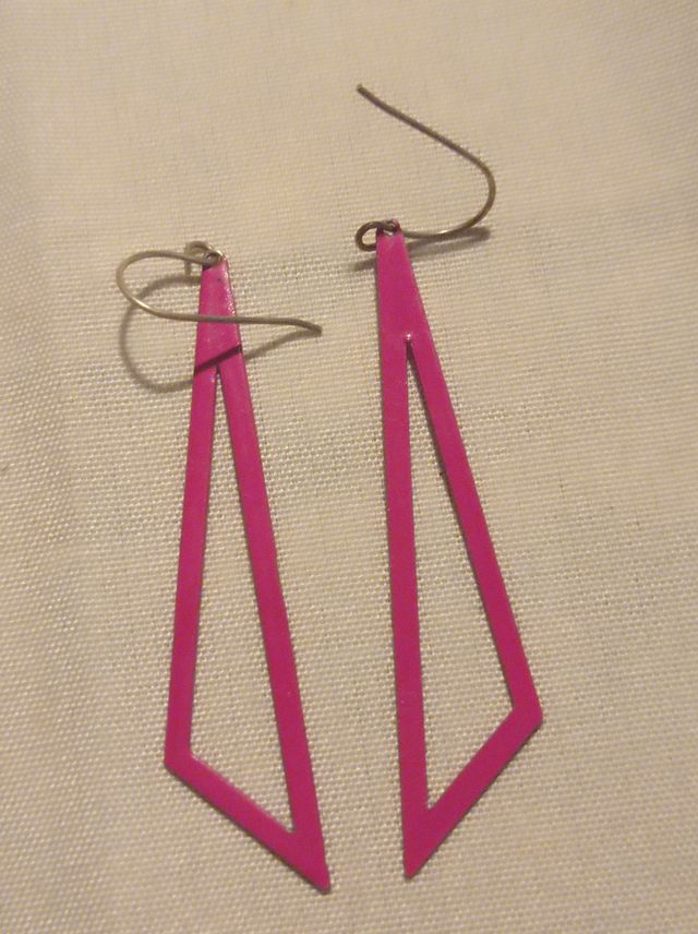 Pendientes Fucsia Geométricos rosa intenso Fucsia