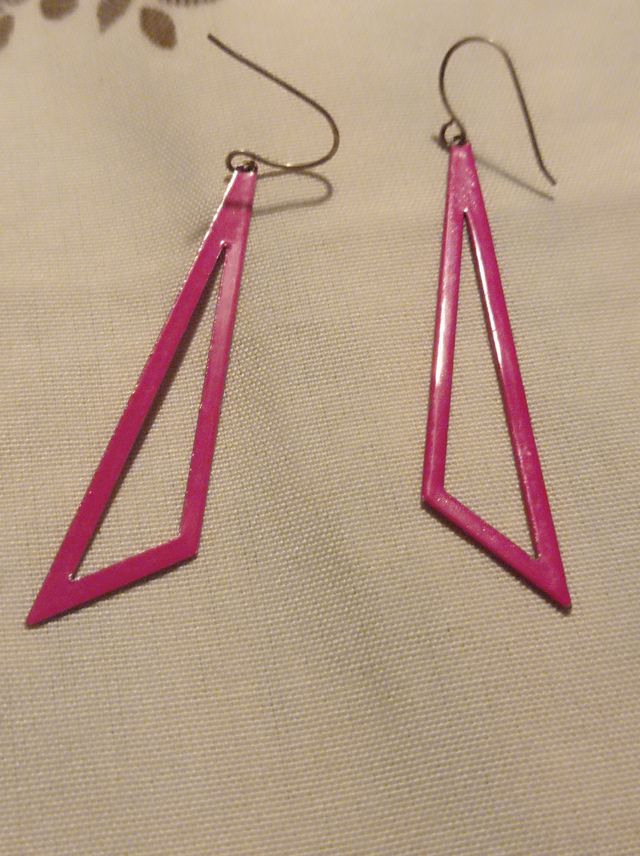 Pendientes Fucsia Geométricos rosa intenso Fucsia