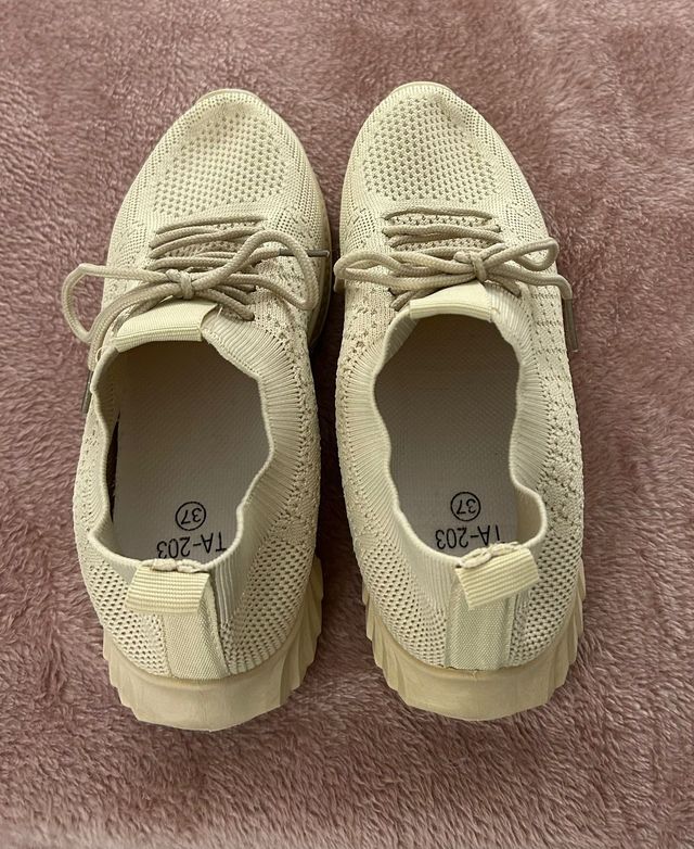 Zapatos Deportivos Mujer Beige Talla 37