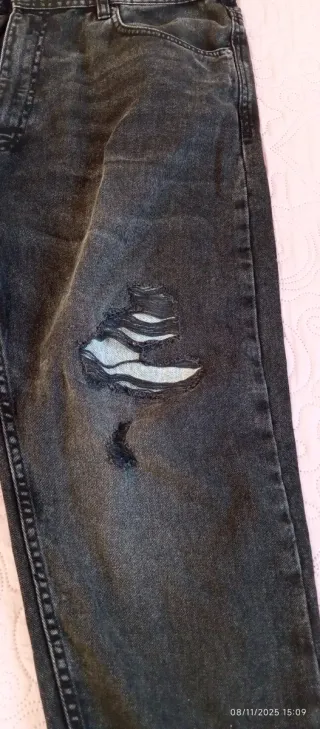 Jeans Uomo Terranova Taglia 52 Scuro Strappati