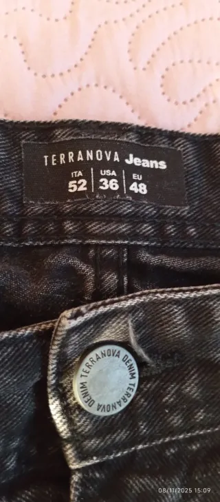 Jeans Uomo Terranova Taglia 52 Scuro Strappati