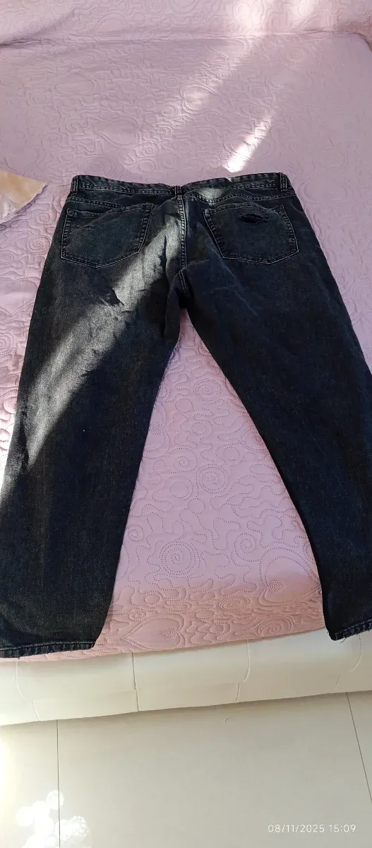 Jeans Uomo Terranova Taglia 52 Scuro Strappati