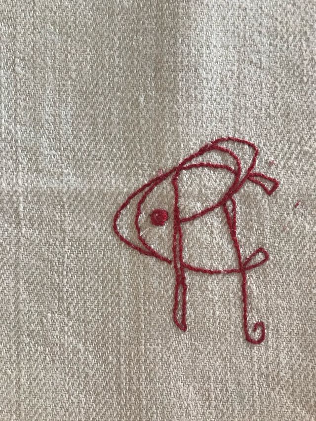 Tela antigua lino y algodón beige