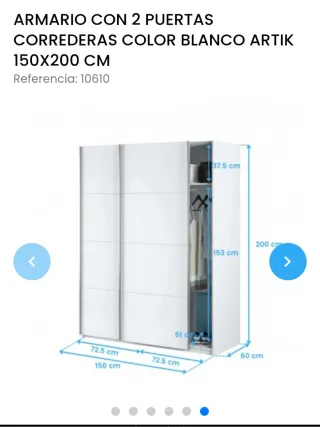 Armadio a porte scorrevoli bianco 150x200