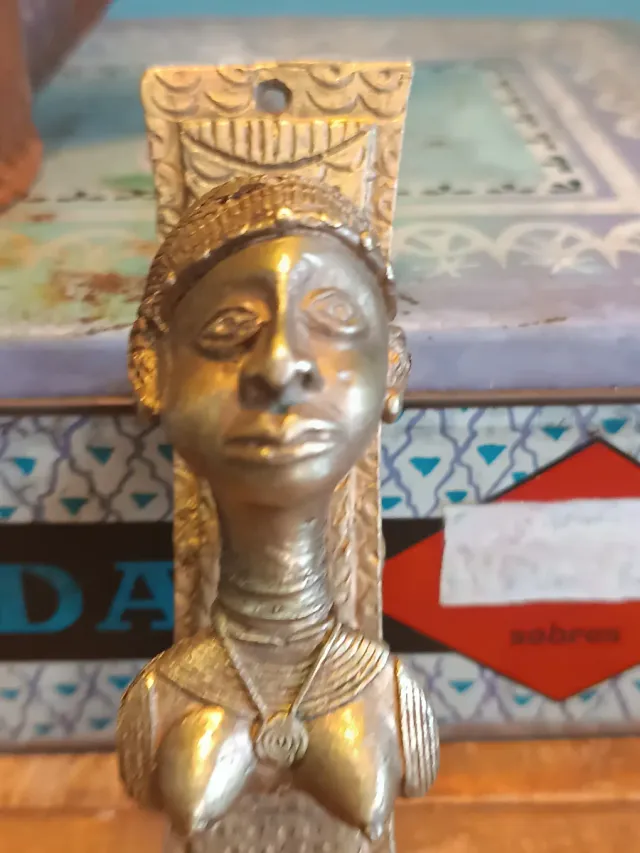 Picaporte bronce figura cabeza africana