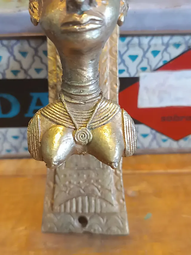 Picaporte bronce figura cabeza africana