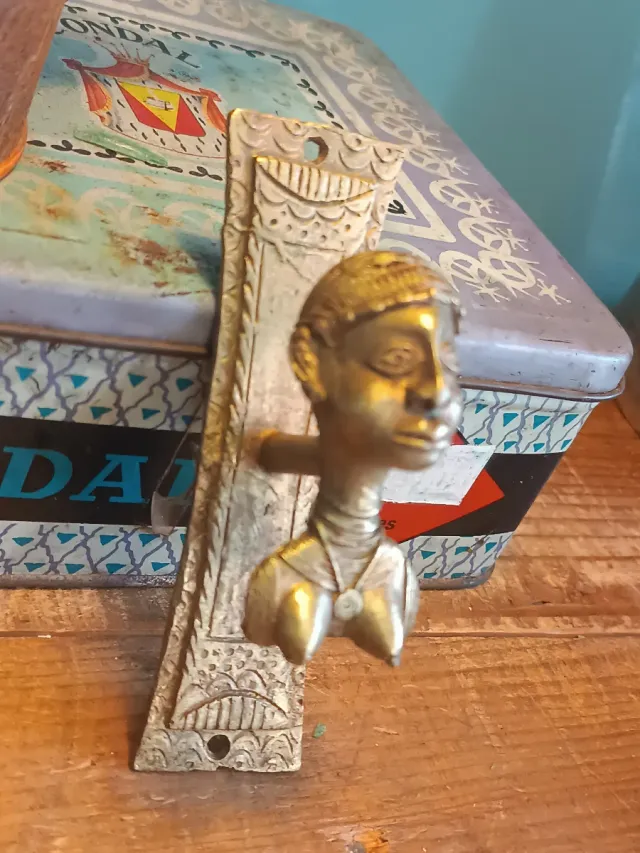 Picaporte bronce figura cabeza africana