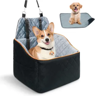 Asiento Coche Mascotas Negro/Gris