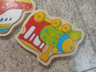 Puzzle madera vehículos peques