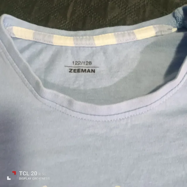 Pijama corto niña azul y blanco