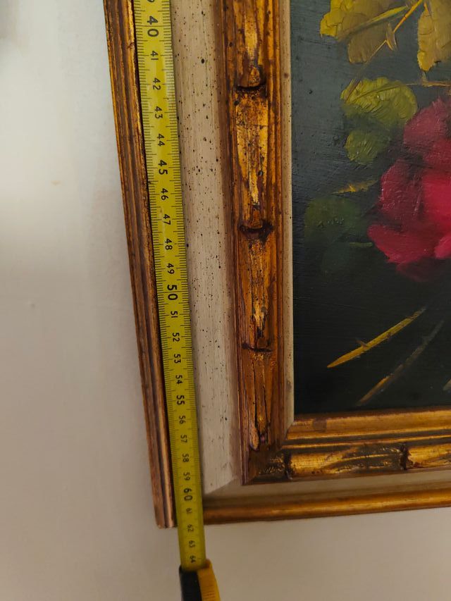 Cuadro al óleo de rosas