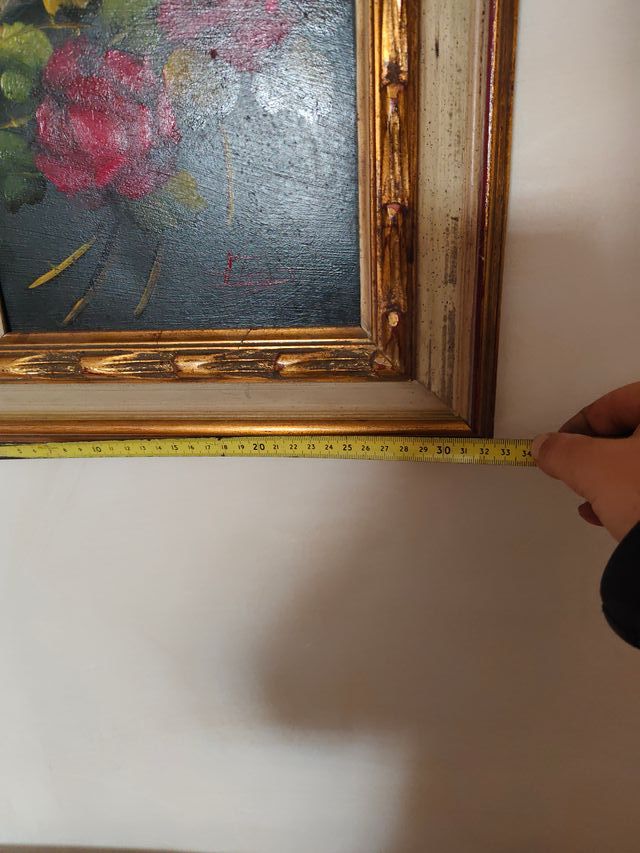 Cuadro al óleo de rosas