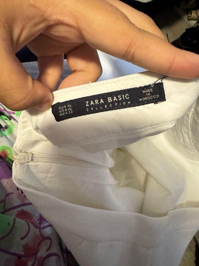 Falda Zara Blanca Talla XL