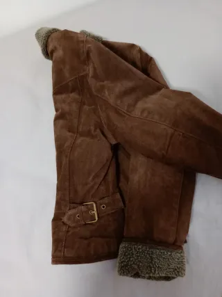 Chaqueta de piel marrón mujer